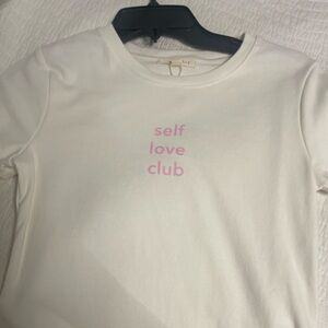 Women Self Love Tee - Cream and Pink